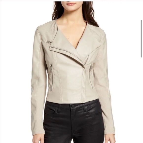 BlankNYC Cream Faux Leather Jacket - Picture 2 of 7